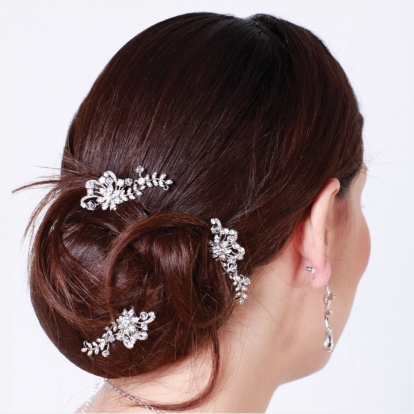15 Pcs Hairpin Wedding Hair Clips for Brides Hair Gems for Women