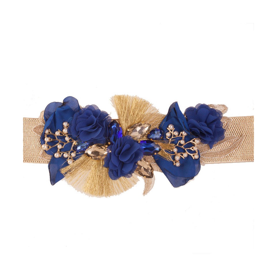 Rechazado doble Crónica Cinturón Elma Azul– Cinturones de Flores&Vestidos de Fiesta – Flormoda