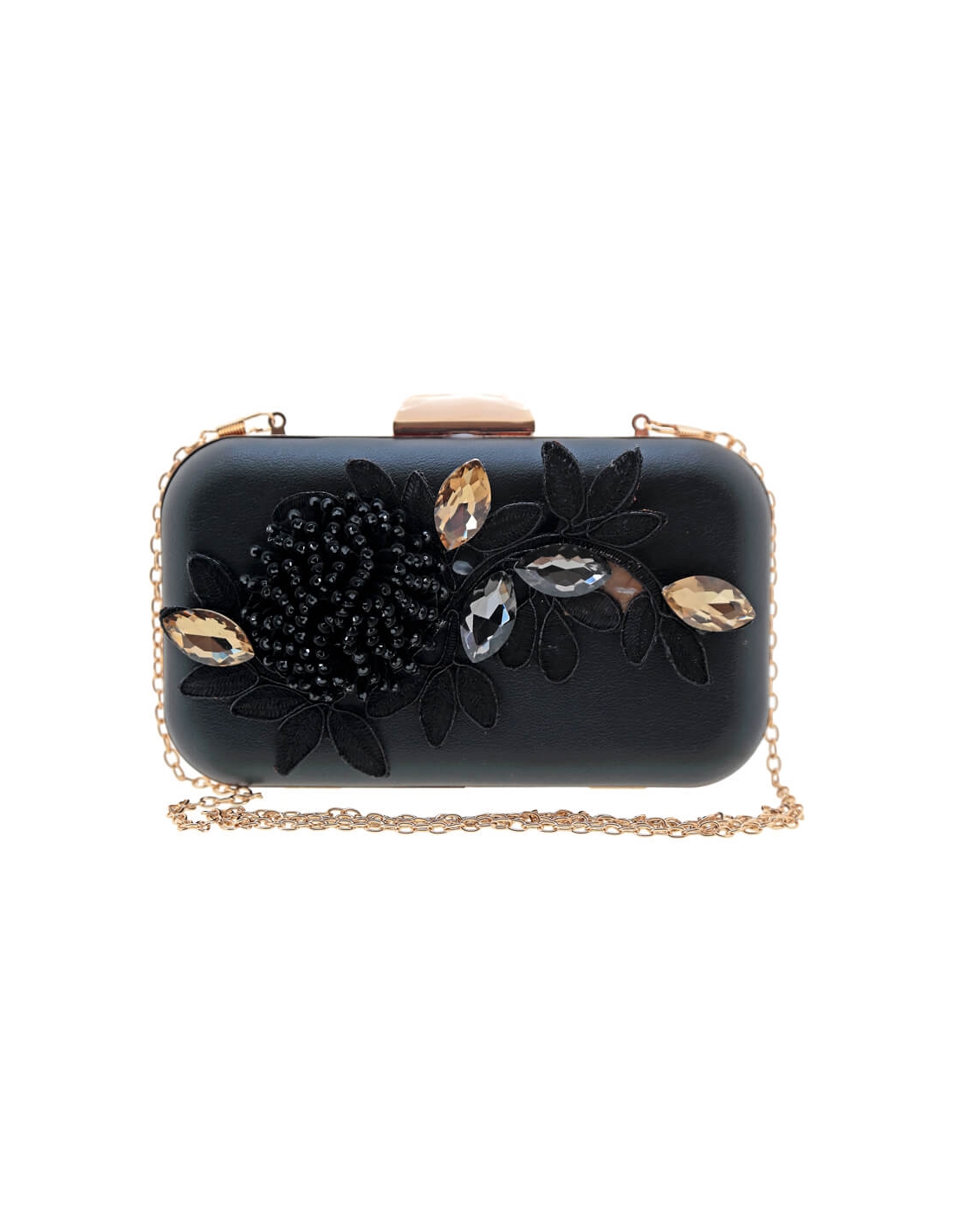 Black Embroidery Women Party Wedding Clutch